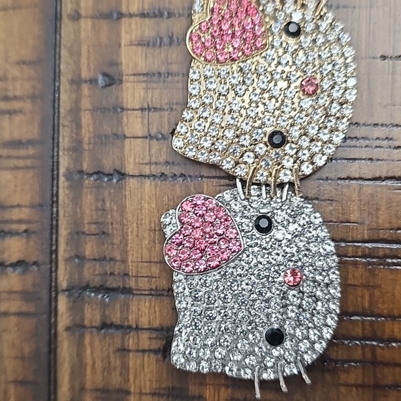 Fashion Jewelry Jewelry - New Hello Kitty Brooch Rhinestone Pin Cat Kitten Gold Or Silver Select‎ 1